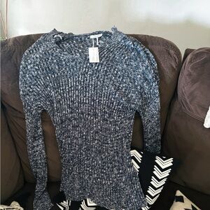 Calvin Klein Women's Textured Knit Sweater - Black and White